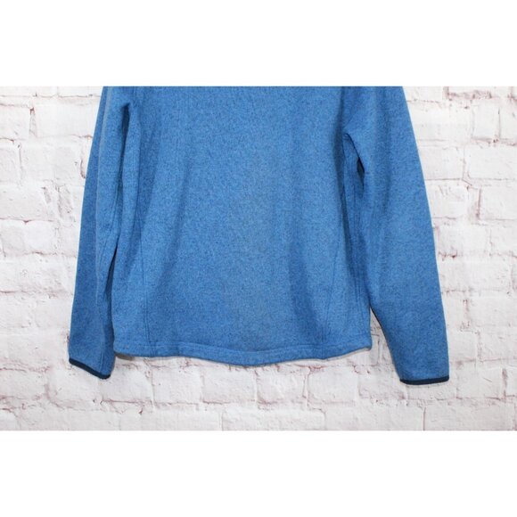 LL Bean Sweater Fleece Full Zip Jacket Rugged Knit Blue Size M - Picture 5 of 10